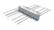 Schöck Isokorb® T typu K-BH z łożyskiem oporowym HTE-Compact® : Element izolacji termicznej do balkonów na wspornikach z przewyższeniem względem stropu